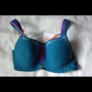 Panache Sport Turquoise and Neon Sports Bra 34C
